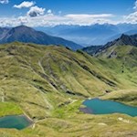 Blick von der Seefeldspitze auf die Seefeldseen 