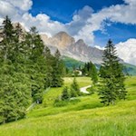 Vor uns erhebt sich der Rosengarten