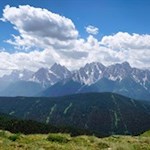 Unser Blick fällt auf die Sextner Dolomiten