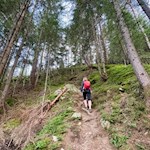 Im anfangs steilen Anstieg zur Busegge Alm