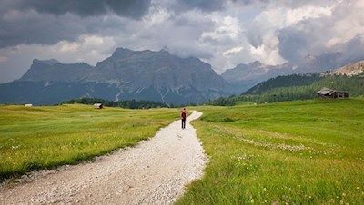 Der Rückweg von der Pralongia Hütte erfolgt auf dem Hinweg