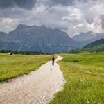 La via del ritorno dal rifugio Pralongia è la stessa dell'andata