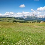 Die weitläufigen Wiesen der Seiser Alm