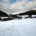 Auch im Winter lädt die Sattelbergalm zur Einkehr