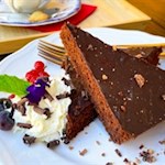 Schokoladekuchen der Bergeralm