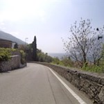 Partenza lungo la pista ciclabile da Nago a Torbole