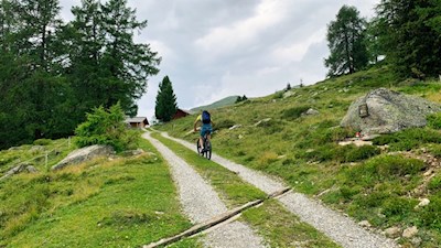 Auch Mountainbiker zieht es zur Weizgruberalm