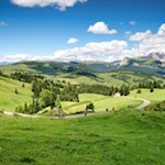Hiking on the Alpe di Siusi alp