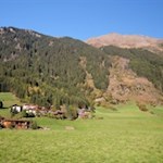 Der Weiler Gesille mit der Wetterspitze im Hintergrund