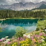 Karersee vor der Kulisse des Latemar