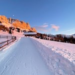 Im Schein der untergehenden Abendsonne zur Messnerjoch Hütte