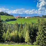 Rückwärtsgewandter Blick auf Maria Weißenstein