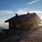 Sonnenuntergangsstimmung bei der Flecknerhütte