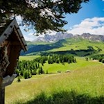 Blick von der Contrin Schwaige in Richtung Rosszähne