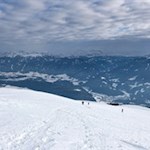 Blick ins verschneite Pustertal