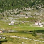 Blick auf die Lavarellahütte