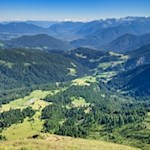 Blick vom Kornigl auf die Malga Cloz