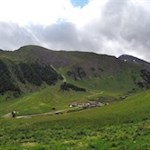 Blick auf die Fane Alm auf dem Weg zur Tschiffernaun Alm