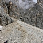 Anstieg durch das Plattkofelkar zum Einstieg in den Klettersteig