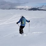 Auf den Aufstieg zu den Stoanernen Mandln folgt die schwungvolle Abfahrt...