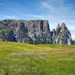 Blick auf den Schlern von der Seiser Alm