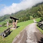 Zunächst folgt der Weg der asphaltierten Höfestraße