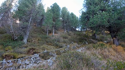 Gesicherte Passage beim Anstieg auf den Puflatsch