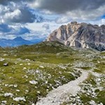 In front of us rises the Conturines Peak