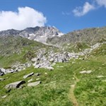 Im Hintergrund erhebt sich die Hohe Kreuzspitze