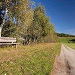 Längs des Weges laden Bänke zum Genießen und Verweilen ein