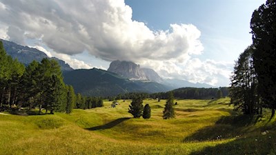 Blick auf den imposanten Langkofel