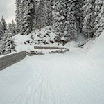 Durch den winterlich verschneiten Wald zurück ins Tal