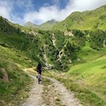 Auch Mountainbiker sind auf dem Almweg anzutreffen