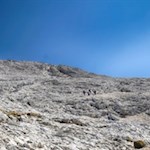 Der unwirtliche Aufstieg auf den Plattkofel