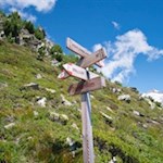 Auf dem Rückweg vom Kreuzkofel schlägt man den Weg Nr. 21 zur Kegelgasslalm ein