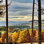 Herbstlich gefärbter Blick auf Deutschnofen