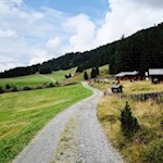 Sanft schlängelt sich der Panoramaweg Nr. 9 in Richtung Schatzerhütte