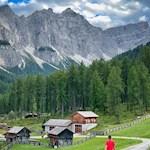 Vor der Kulisse des Puez und des Duleda zurück zum Parkplatz