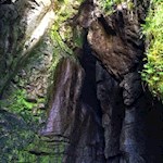 The water has left its mark on the rocks