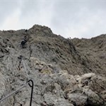 Der Klettersteig auf die Rotwand führt über schrofiges Felsgelände