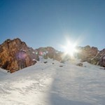 Die Wintersonne taucht den Zendleser Kofel in ein berückendes Licht