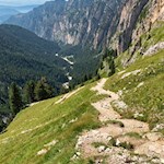 Abstieg von der Grasleitenhütte nach Tiers