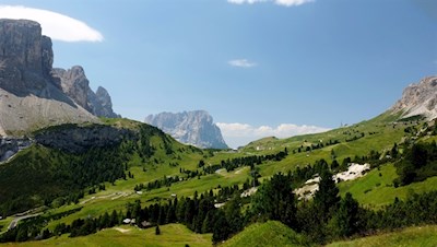 Blick auf das Grödner Joch