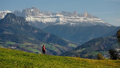 Ausblick vom Partschonerhof auf den Rosengarten