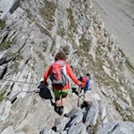 Passaggio attrazzato poco prima del rifugio Gran Pilastro