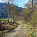 Vom Waalweg führt ein Feldweg zurück nach Gais