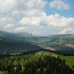 Blick auf den Schlern und die Seiser Alm