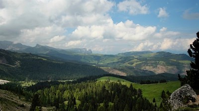 Blick auf den Schlern und die Seiser Alm