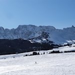 Unser Blick schweift über den Rosengarten und die Rosszähne