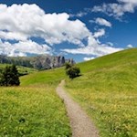 Vor uns erhebt sich der Schlern